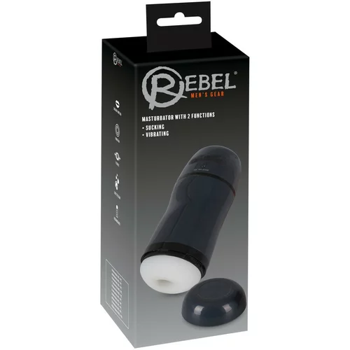 Rebel - 2u1 usisni, vibrirajući masturbator (crni)