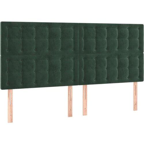  Uzglavlja 4 kom tamnozeleni 80x5x78/88 cm bar&amp;scaron;unasti Slike
