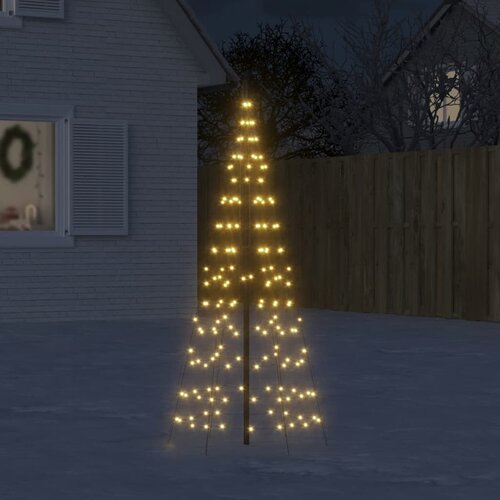 vidaXL Osvetljena novoletna jelka na drogu 200 LED toplo bela 180 cm Cene