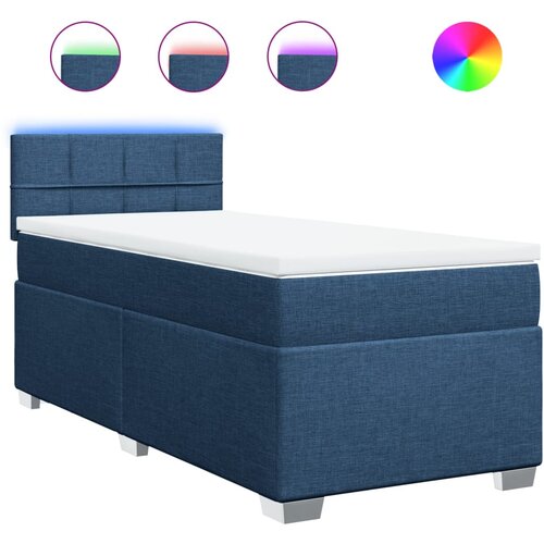 vidaXL Box spring postelja z vzmetnico modra 100x200 cm blago Cene