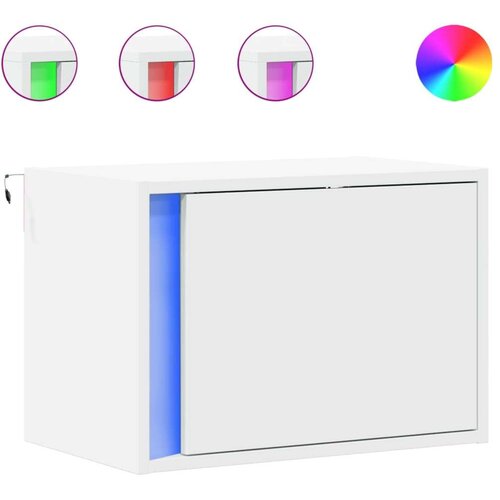 VidaXL Zidni noćni ormarići s LED svjetlima 2 kom bijeli Slike