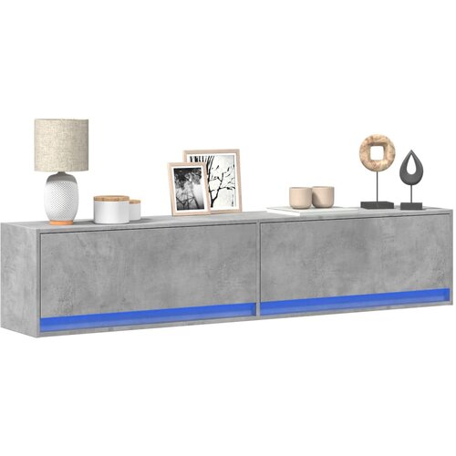 vidaXL Stenska TV omarica z LED lučkami betonsko siva 180x31x38 cm Cene