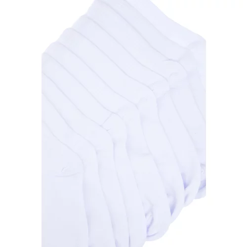 Trendyol Men's White 10-Piece Cotton Basic College-Tennis-Medium Size Socks