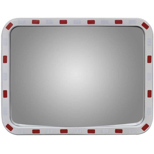 VidaXL Konveksno pravokutno prometno ogledalo 60 x 80 cm s reflektorima Slike
