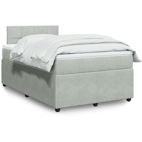 vidaXL Box spring postelja z vzmetnico svetlo siva 120x200 cm žamet Cene