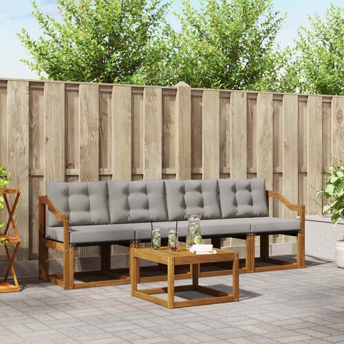 Set vanjskih sofa 5 kom. Prirodna i svijetlo siva Cene
