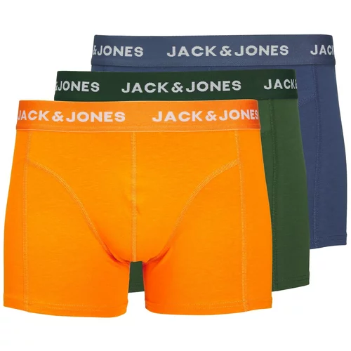 Jack & Jones Bokserice 'Kex' tamno plava / tamno zelena / narančasta / bijela
