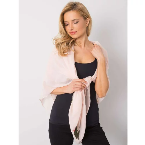 Fashionhunters Light pink women's scarf with patches