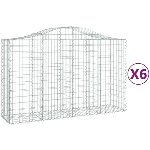  Lučne gabionske košare 6 kom 200x50x120/140cm pocinčano željezo Cijene