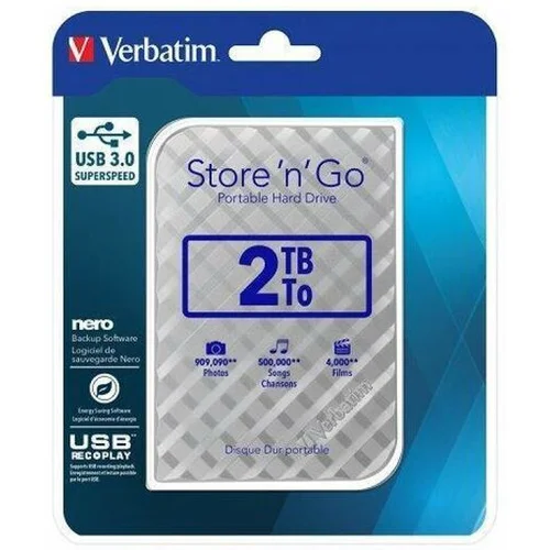 Verbatim zunanji disk 53198 USB 3.0 2,5, srebrn, StorenGo, 2TB