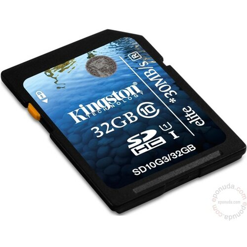 Kingston SD10G3/32GB - SD 32GB Class 10 UHS-I Elite memorijska kartica Slike