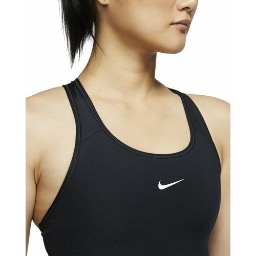 Nike Dri-Fit Swoosh Womens Medium-Support 1-Piece Pad Sports Bra Black/White L Aktivno spodnje perilo Cene