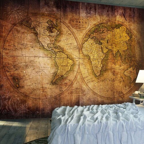  Tapeta - World on old map 100x70 Slike