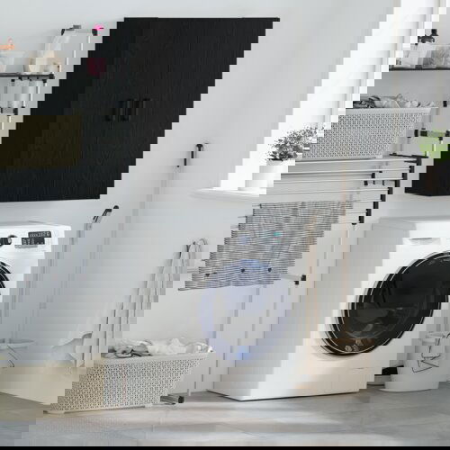 vidaXL Stenska omara Črna 69,5 x 34 x 90 cm Konstruiran les Cene