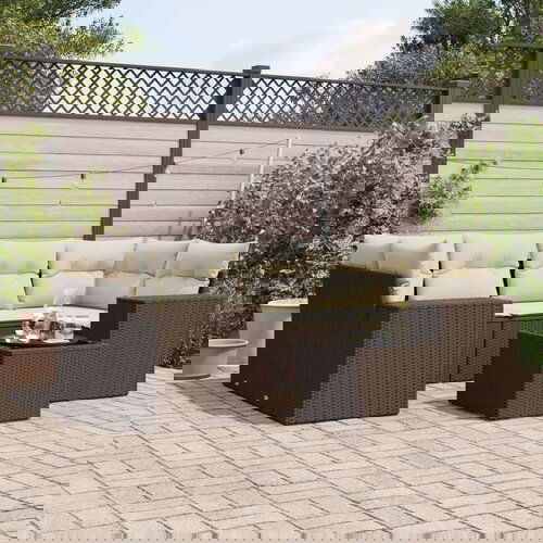 vidaXL 7-dijelni set vrtnih sofa od poliratana s jastucima smeđi Cijene