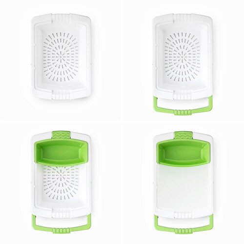 InnovaGoods Bijelo-zelena podesiva daska za rezanje 3u1 Slike