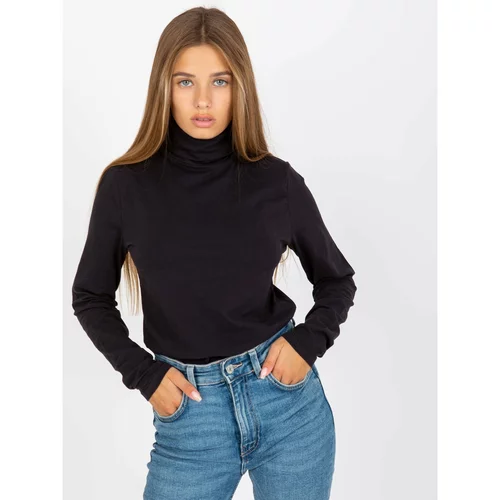 Fashionhunters Black fitted blouse with a SUBLEVEL turtleneck