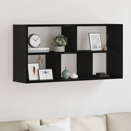 vidaXL Zidna polica crni hrast 100x25x50 cm inženjerski drvo - Crni hrast Cene