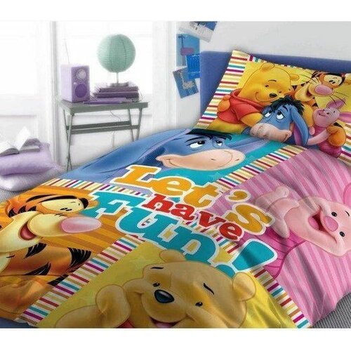 Winnie the Pooh posteljina za decu - lets have fun 160x200cm + 70x80cm Cene