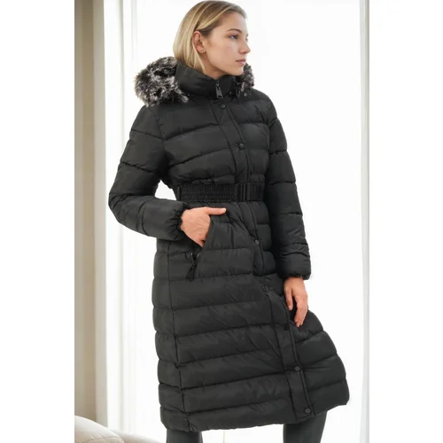 Dewberry Z6769 LADIES COAT-BLACK-1