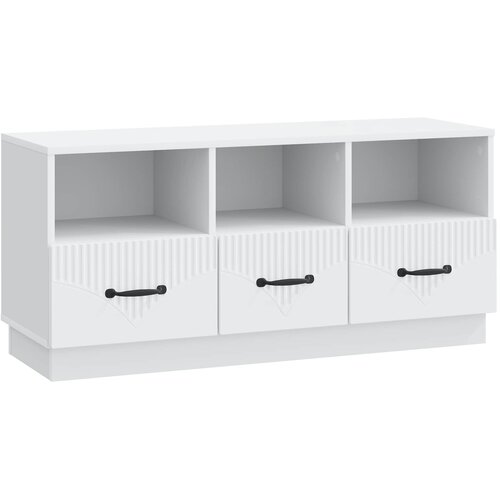 TV ormar s ladicama Bijela 102 x 34,5 x 47 cm Konstruirano drvo Slike