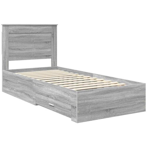  Okvir za krevet Sivi Sonoma i srebrna 75 x 190 cm Slike