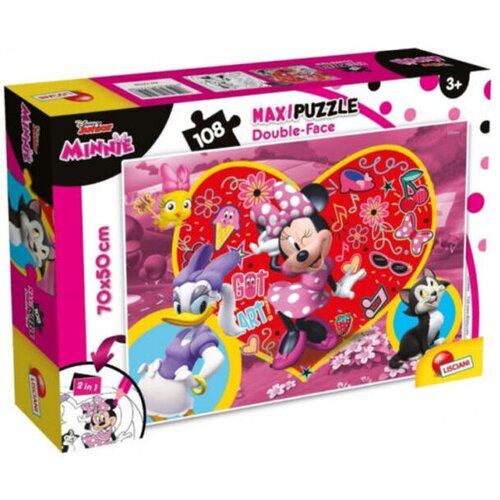 Lisciani Minnie Mi&scaron;ka 2 v 1, 108-delni puzzle in pobarvanka 70x50 cm &ndash; Lisciani Cene