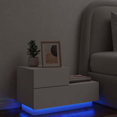  Noćni ormarić s LED svjetlima bijeli 70 x 36 x 40,5 cm Cijene
