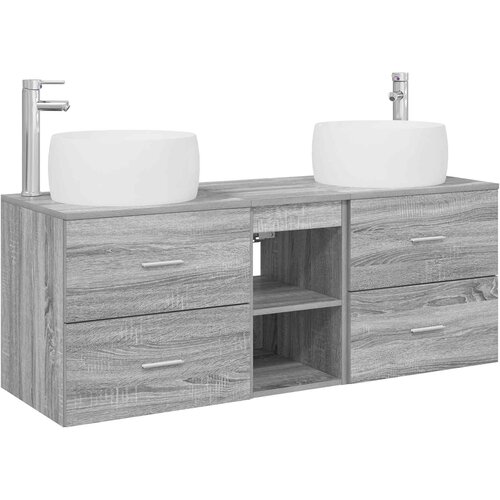  Set namje&amp;scaron;taja za kupaonicu 3 kom. Siva Sonoma 49.5 x 44.5 x 66 cm Slike