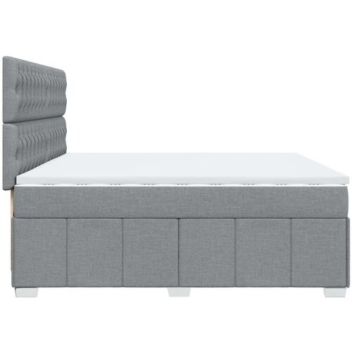 VidaXL Krevet s oprugama i madracem svjetlosivi 200 x 200cm od tkanine Slike
