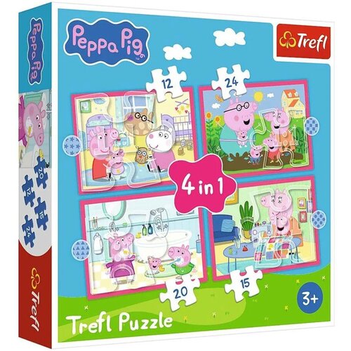 Trefl Peppa prase - 4 u 1 puzzle od 12, 15, 20 i 24 dijelova - Slike