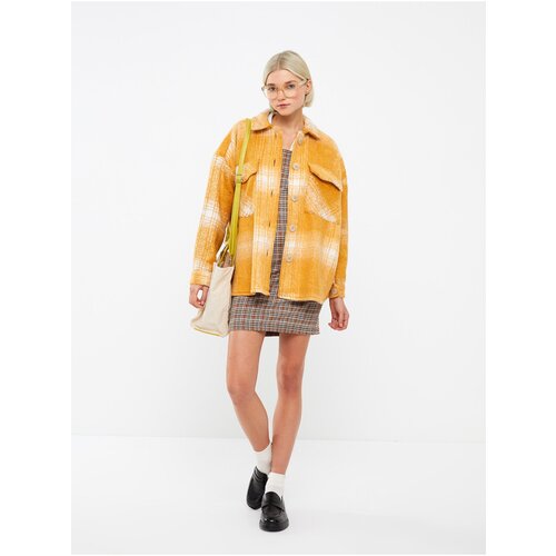 LC Waikiki Women&amp;#039;s Plaid Long Sleeve Lumberjack Shirt Jacket Slike