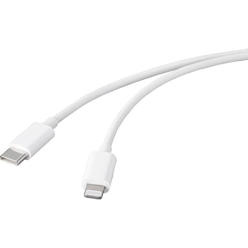 Basetech USB kabel USB 2.0 USB-C&reg; vtič\, Apple Lightning vtič 1.00 m bela BT-2347613, (20417264) Cene