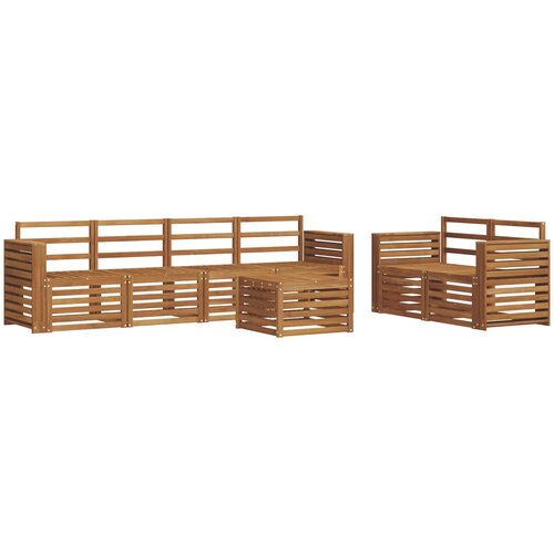  Set vanjskih sofa 7 kom. Čvrsto drvo akacije Slike