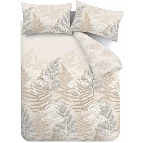 Catherine Lansfield Bež-krem posteljina za krevet za jednu osobu 135x200 cm Floral Foliage –