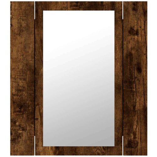 VidaXL led kupaonski ormarić s ogledalom boja hrasta 40x12x45cm drveni Slike