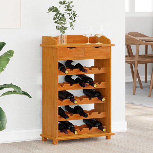 vidaXL Stalak za vino 90x60x30 cm od čvrstog borovog drveta Cijene