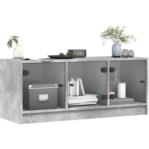  ormarić sa staklenim vratima boja betona 102x37x42 cm Slike