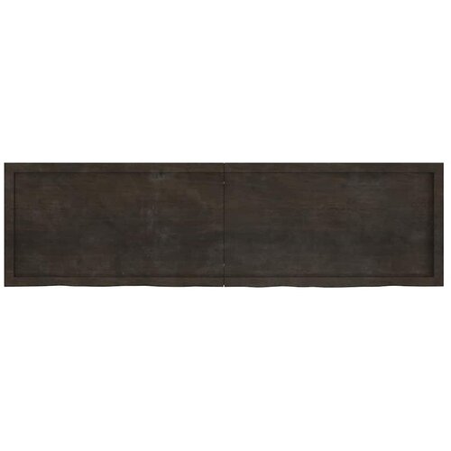 Stolna ploča tamnosmeđa 180x50x(2-6) cm obrađeni masivni hrast Slike