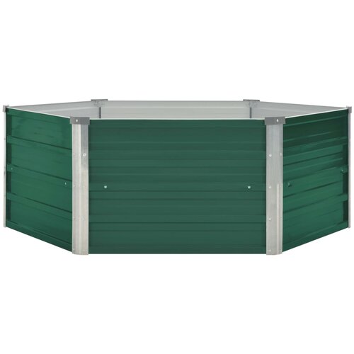 Maison Chic Dvignjeno Cvetlično korito - Cvetlični Lonec 129x129x46 cm pocinkano jeklo zeleno, (21790444) Cene