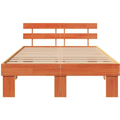  Krevetna konstrukcija Smeđa 120 x 190 cm Čvrsto borovo drvo Slike