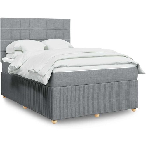  Krevet s oprugama i madracem svjetlosivi 140x190 cm od tkanine Cijene