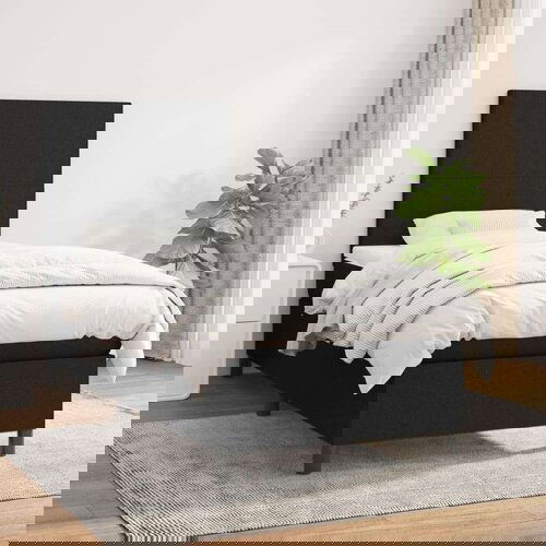 Box spring postelja z vzmetnico črna 80x200 cm blago, (20791923) Slike