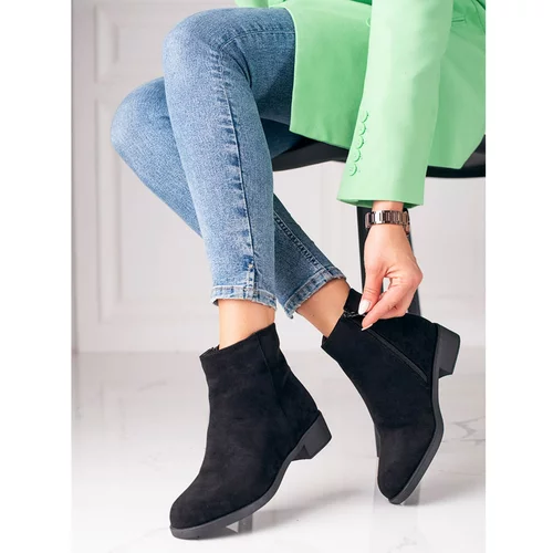 SHELOVET classic low women's ankle boots made of ecological suede