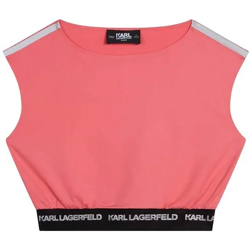 Karl Lagerfeld Otroška bluza roza barva