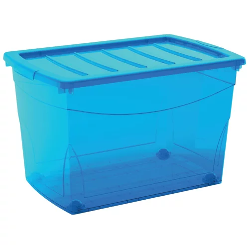 x Zaboj za shranjevanje s kolesi Omnibox (D x Š x V: 58,5 x 36,5 x 39 cm, plastika, modra barva)