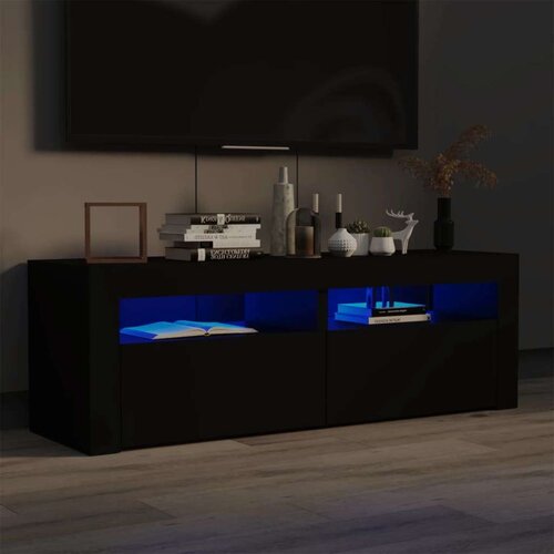 TV omarica z LED lučkami črna 120x35x40 cm, (20731724) Cene