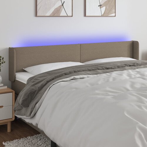 vidaXL LED uzglavlje smeđesivo 203x16x78/88 cm od tkanine Cijene