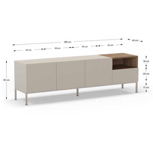 Marckeric Kremno bela TV omarica 180x55 cm Cailin &amp;ndash; Slike