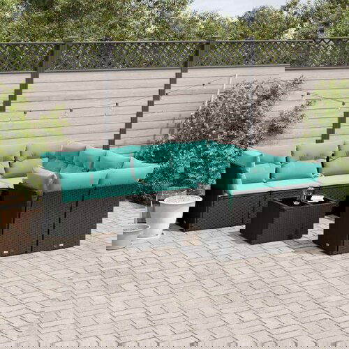  Vrtna garnitura - 9-dijelni set vrtnih sofa od poliratana s jastucima crni - Crna 4x kutna + stol + 4x srednja 1 Cene